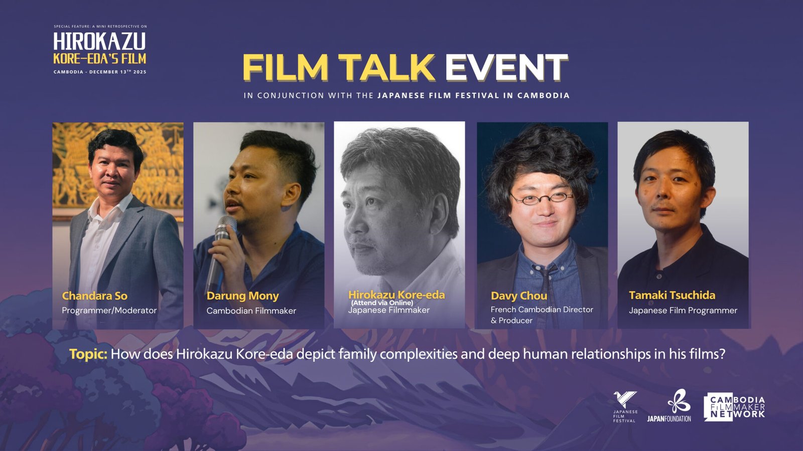 Hirokazu Kore-eda to Join Historic Event with Cambodian Filmmaker